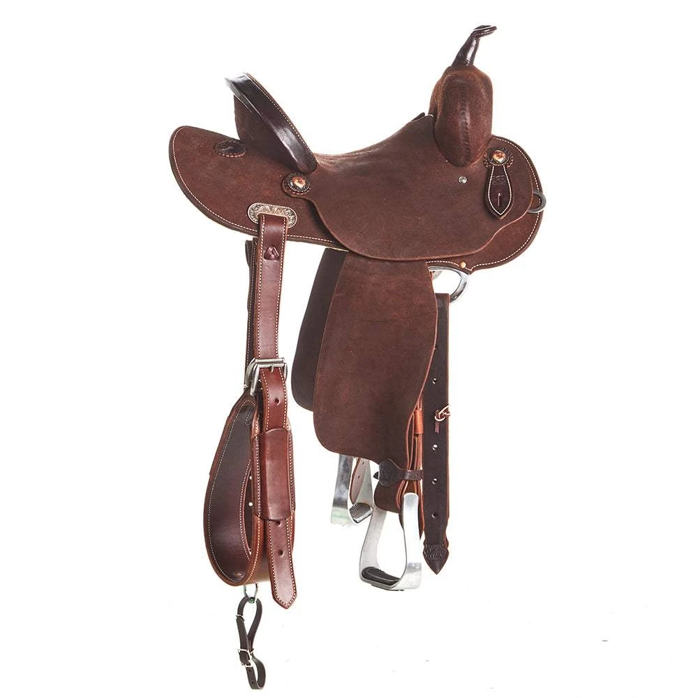 Burns Saddlery 13 1/2 Inch 30HD Chocolate Roughout Barrel Saddle 2 Burns Saddlery 13 1/2 Inch 30HD Chocolate Roughout Barrel Saddle - Image 2