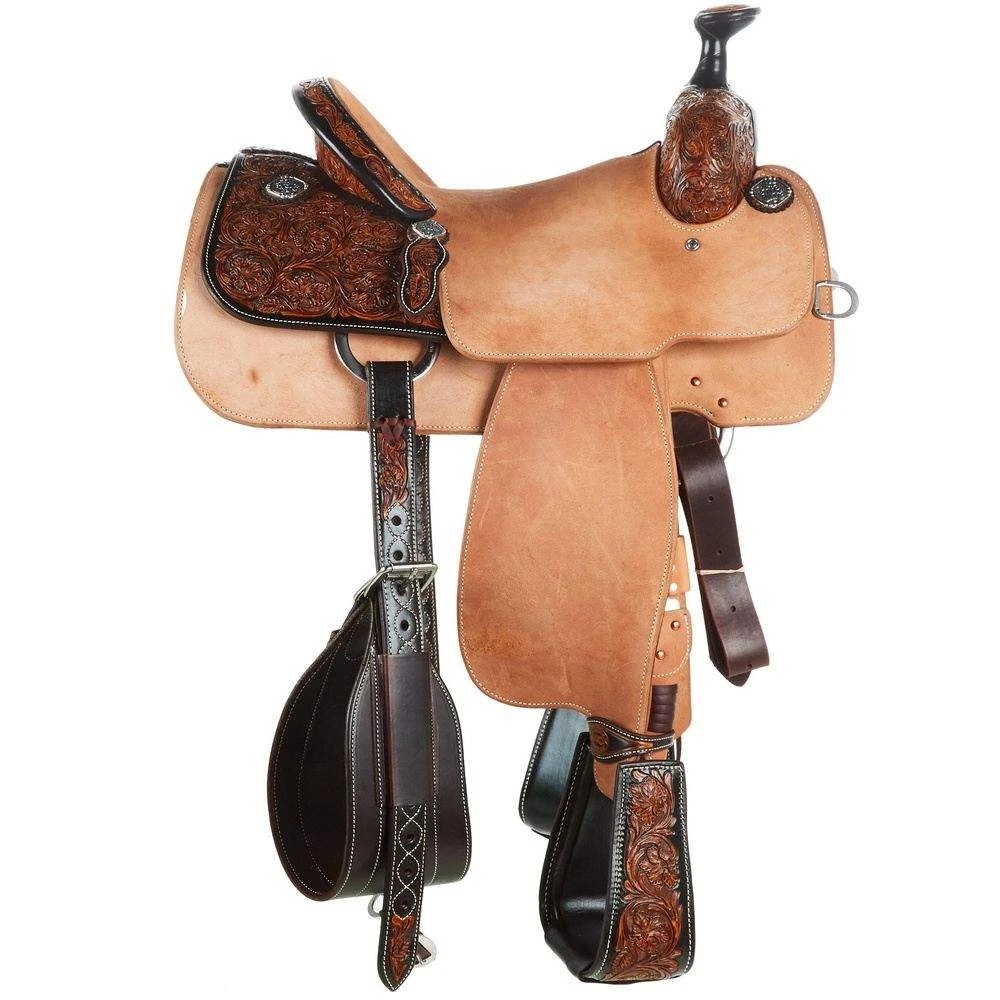 Martin Saddlery Martin Saddlery Weathered Antique & Dark Framed 1/4 Tooled Team Roper 2 Martin Saddlery Martin Saddlery Weathered Antique & Dark Framed 1/4 Tooled Team Roper - Image 2
