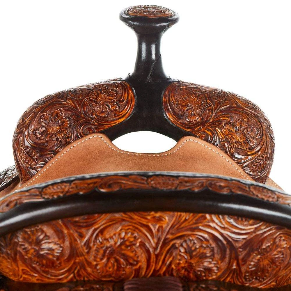 Martin Saddlery Martin Saddlery Weathered Antique & Dark Framed 1/4 Tooled Team Roper 3 Martin Saddlery Martin Saddlery Weathered Antique & Dark Framed 1/4 Tooled Team Roper - Image 3