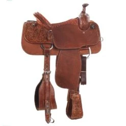 Martin Saddlery Martin Saddlery Weathered Antique Rust Suede Seat Team Roper -Cowboy Store NRS 6750 1