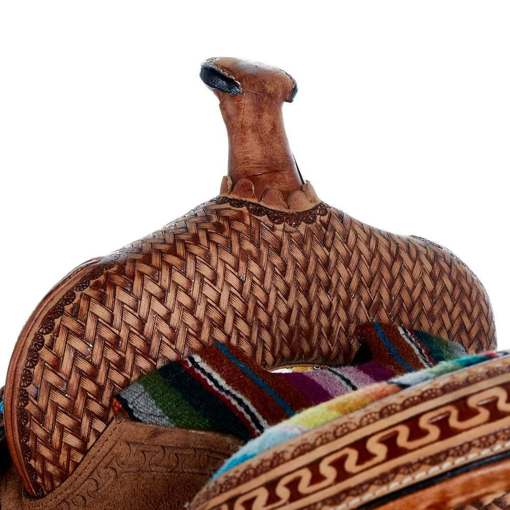 Tough 1 13in. Woven Serape Seat Barrel Saddle 3 Tough 1 13in. Woven Serape Seat Barrel Saddle - Image 3