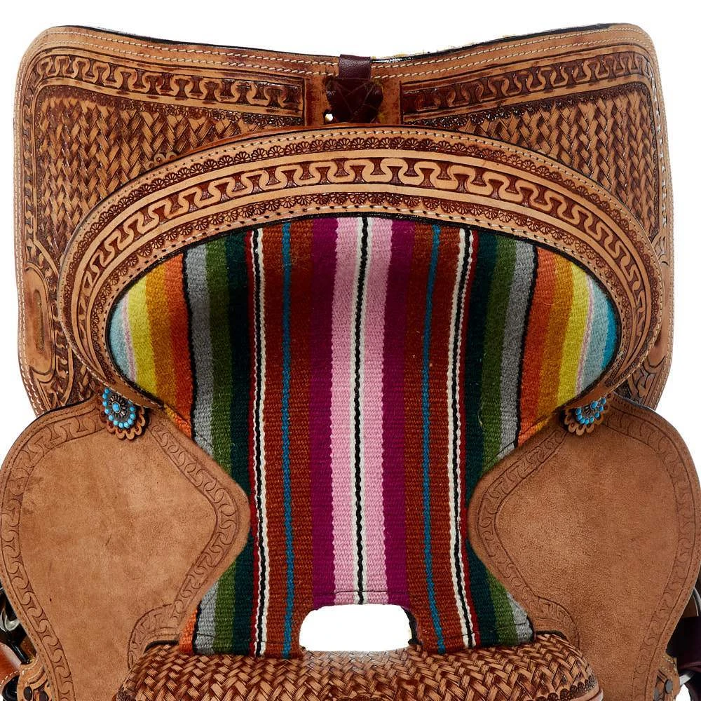 Tough 1 13in. Woven Serape Seat Barrel Saddle 4 Tough 1 13in. Woven Serape Seat Barrel Saddle - Image 4