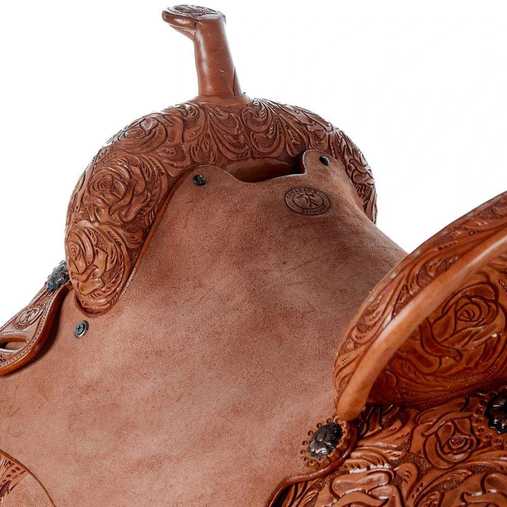 Tomahawk 1/2 Breed Rose Floral Barrel Saddle 3 Tomahawk 1/2 Breed Rose Floral Barrel Saddle - Image 3